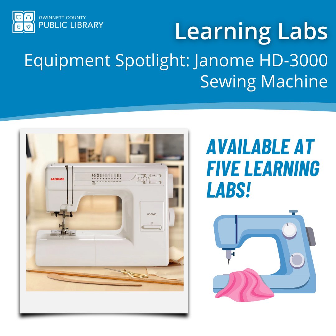 gwinnettlibrary's tweet photo. Ready to get creative? Reserve time in one of our Learning Labs to get access to our sewing machines! To see a full list of available equipment, visit: https://t.co/BJMMfG7piw
#Sewing #LearningLabs #Gwinnett https://t.co/hsH9oLLMaZ