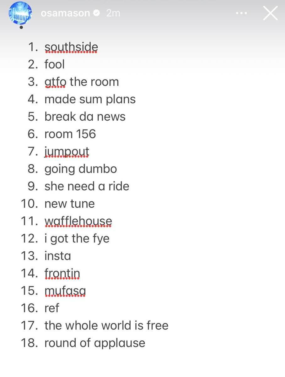 JUMPOUT TRACKLIST 📝