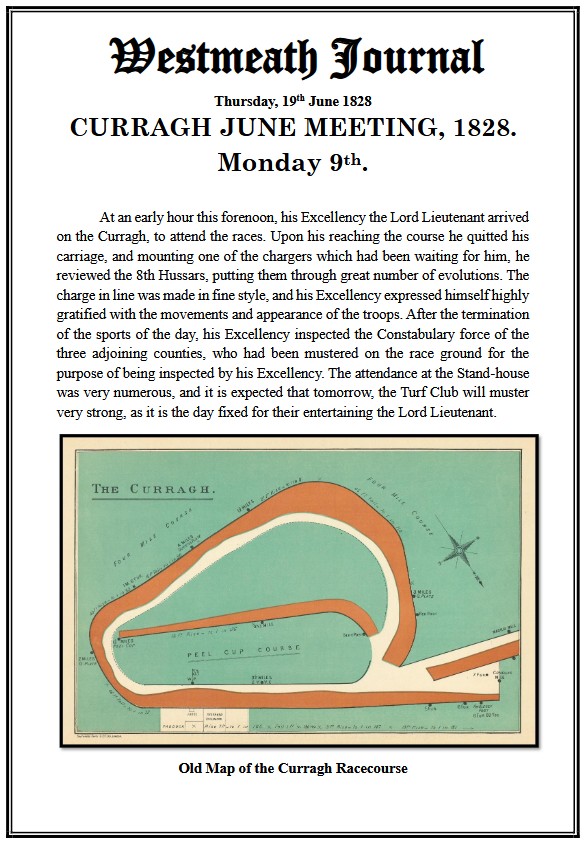 curraghhistory's tweet image. In June 1828, the Lord Lieutenant of Ireland visited the Curragh to attend the race meeting held there. The former distinguished military officer who lost his leg at the Battle of Waterloo, reviewed the assembled troops there.
curragh.info/archives/LordL…