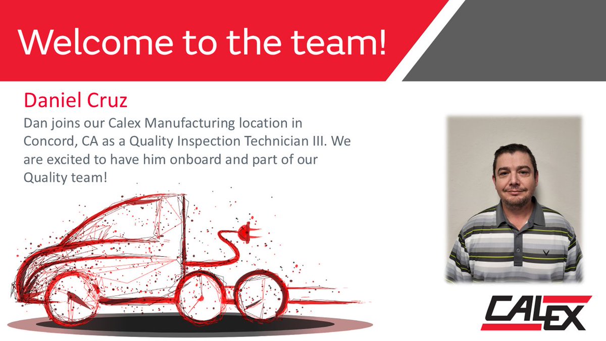 CalexMfg's tweet photo. The Calex Quality team is growing! We are excited to introduce Dan as a member of the team! https://t.co/SWswrMAIaQ