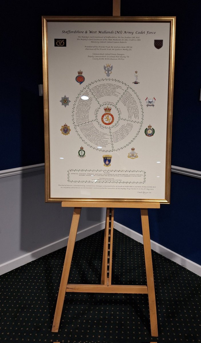 Clare Donegan BEM Military Artist (@claredonegan72) on Twitter photo I was incredibly proud to present my Roll of Honour to Staffordshire & West Midlands ACF which was gifted by my husband Colonel (Ret'd) Simon Donegan on his retirement from the Cadets Forces after 15 years of service. <a href="/Comdt_Cheshire/">Commandant - Cheshire & The Isle of Man ACF</a> <a href="/Staffsacf/">Staffordshire and West Midlands (NS) ACF</a> <a href="/claudelittner/">Claude Littner</a> <a href="/StaffsFriendsAC/">Staffs Friends ACFT</a> I was incredibly proud to present my Roll of Honour to Staffordshire & West Midlands ACF which was gifted by my husband Colonel (Ret'd) Simon Donegan on his retirement from the Cadets Forces after 15 years of service. <a href="/Comdt_Cheshire/">Commandant - Cheshire & The Isle of Man ACF</a> <a href="/Staffsacf/">Staffordshire and West Midlands (NS) ACF</a> <a href="/claudelittner/">Claude Littner</a> <a href="/StaffsFriendsAC/">Staffs Friends ACFT</a>