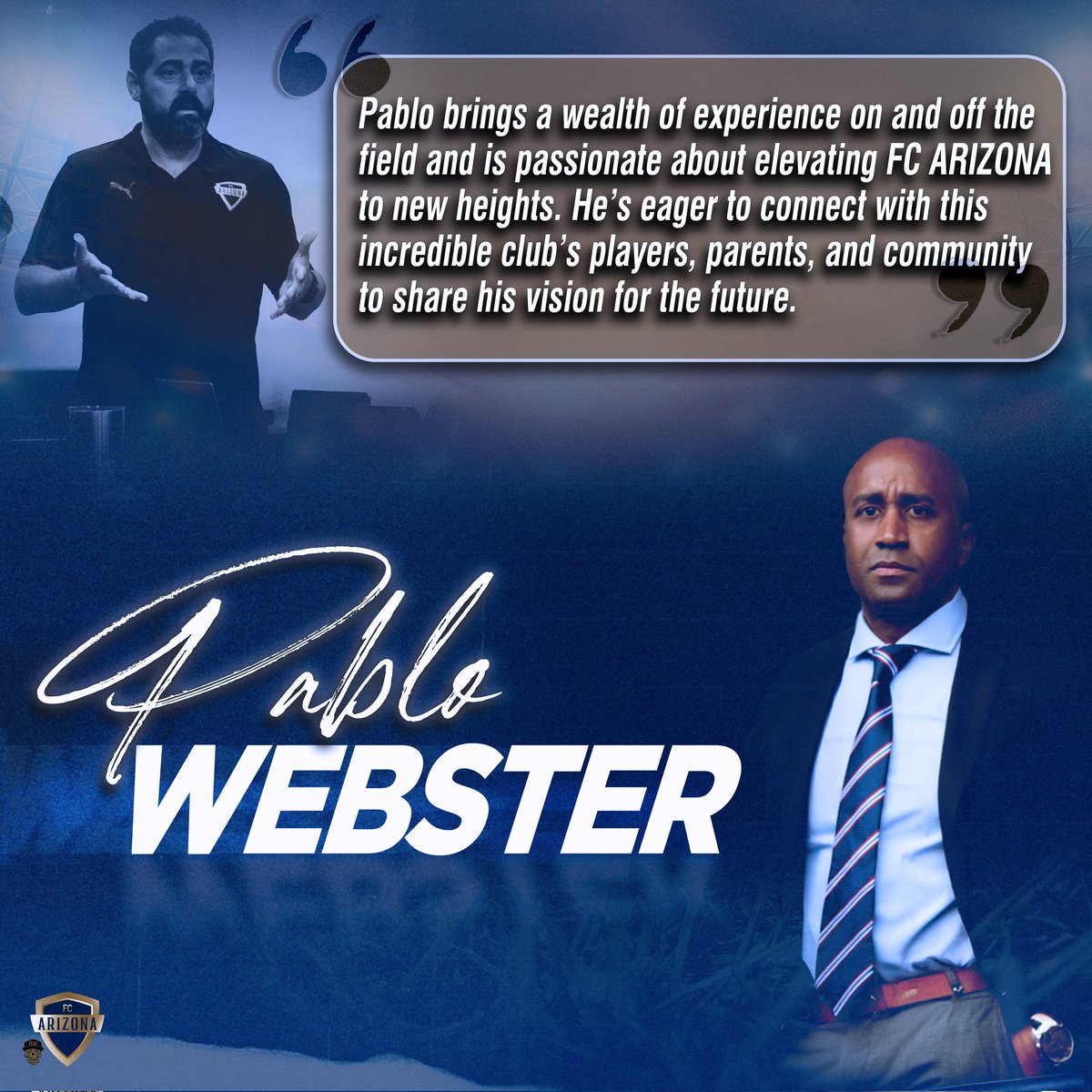 We’re thrilled to introduce Pablo Webster, the new leader of FC Arizona! ⚽🎉 Former pro soccer player. Current investor in soccer-related clubs.
🎥 Stay tuned for an exclusive video interview coming soon!
#FCAZ #NewLeadership #WelcomePablo #CommunityFirst