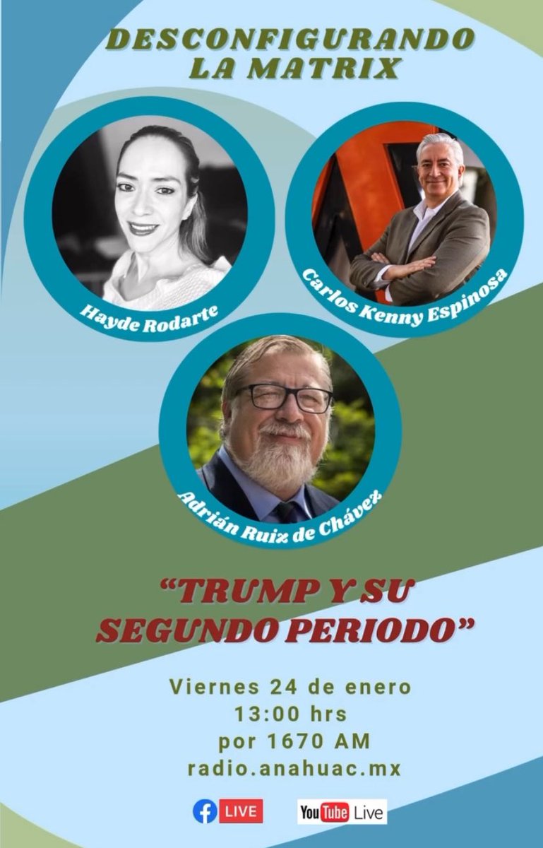 HaydeRodarte's tweet photo. Los invito mañana a escucharnos, por el 1670 AM, hablaremos sobre la reelección de Trump en EEUU 🇺🇸 La cita es a la 1:00 pm. Va a estar bueno!
💻 https://t.co/WJhWbaLoP7 #radioanahuac #desconfigurandolamatrix 
🔵 Facebook https://t.co/7WhRwbuKyP
🔴 Youtube https://t.co/5qyU7rsweM https://t.co/bIM8GOhpGx