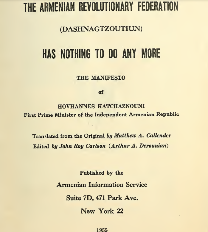 hermes_z's tweet photo. Katchaznouni's Confessions: The Link Between Armenian Revolts and the Ottoman Relocation Decision

In 1923, Hovannès Katchaznouni, the first Prime Minister of Armenia, openly stated in a speech that preparations for Armenian uprisings had begun well before the Ottoman Empire’s decision on relocation.

According to Katchaznouni, Armenian revolutionary groups initiated rebellion efforts and collaborated with the Russians long before the war began. Notably, as early as the beginning of 1914, even before the Ottoman Empire entered the war, Armenian volunteer units were organized, armed, and began operating within Ottoman territories.

Another critical point highlighted by Katchaznouni was the contradiction between the decision taken at the Erzurum Congress to refrain from rebellion against the Ottoman Empire and the actions on the ground. Despite the decision at the congress, revolutionary groups acted contrary to it, and the Armenian population's miscalculation of support from Russia led to disastrous consequences, as Katchaznouni himself acknowledged in his speech.

According to Katchaznouni's own words:

1. In August-September 1914, Armenian volunteer units were formed and armed with great enthusiasm.
2. The Armenian Revolutionary Federation (Dashnaktsutyun), during its congress held in Erzurum in August 1914, decided not to initiate any rebellious action against the Ottoman Empire. However, contrary to this decision, it supported the formation of volunteer units. (The Erzurum Congress, a significant meeting where Ottoman Armenians made key political and military decisions, declared loyalty to the Ottoman government, but in practice, actions contradicted this commitment.)
3. By the fall of 1914, Armenian volunteer units had already launched attacks against the Ottoman army, a development that stemmed from the separatist mindset fostered within the Armenian community over many years.
4. Katchaznouni admitted that the organization had extensively participated in these activities and emphasized that the roots of these uprisings were not reactions to Ottoman rule but rather the result of internal dynamics within the Armenian community.

The phrase "This was the terrible fact!" as emphasized in his speech, provides critical self-reflection on why the relocation decision was made. Katchaznouni explicitly acknowledged the strategic mistakes and misjudgments made by the Armenian side. This process, as he explained, was not a response to Ottoman policies but a natural outcome of the Armenian community's long-standing pursuit of independence.

In light of these facts, the Ottoman Empire’s decision on relocation becomes more understandable when the security threats posed by the war conditions and the Armenian uprisings are considered.

These are historical proofs...