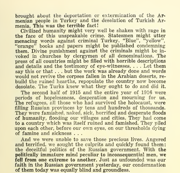 hermes_z's tweet photo. Katchaznouni's Confessions: The Link Between Armenian Revolts and the Ottoman Relocation Decision

In 1923, Hovannès Katchaznouni, the first Prime Minister of Armenia, openly stated in a speech that preparations for Armenian uprisings had begun well before the Ottoman Empire’s decision on relocation.

According to Katchaznouni, Armenian revolutionary groups initiated rebellion efforts and collaborated with the Russians long before the war began. Notably, as early as the beginning of 1914, even before the Ottoman Empire entered the war, Armenian volunteer units were organized, armed, and began operating within Ottoman territories.

Another critical point highlighted by Katchaznouni was the contradiction between the decision taken at the Erzurum Congress to refrain from rebellion against the Ottoman Empire and the actions on the ground. Despite the decision at the congress, revolutionary groups acted contrary to it, and the Armenian population's miscalculation of support from Russia led to disastrous consequences, as Katchaznouni himself acknowledged in his speech.

According to Katchaznouni's own words:

1. In August-September 1914, Armenian volunteer units were formed and armed with great enthusiasm.
2. The Armenian Revolutionary Federation (Dashnaktsutyun), during its congress held in Erzurum in August 1914, decided not to initiate any rebellious action against the Ottoman Empire. However, contrary to this decision, it supported the formation of volunteer units. (The Erzurum Congress, a significant meeting where Ottoman Armenians made key political and military decisions, declared loyalty to the Ottoman government, but in practice, actions contradicted this commitment.)
3. By the fall of 1914, Armenian volunteer units had already launched attacks against the Ottoman army, a development that stemmed from the separatist mindset fostered within the Armenian community over many years.
4. Katchaznouni admitted that the organization had extensively participated in these activities and emphasized that the roots of these uprisings were not reactions to Ottoman rule but rather the result of internal dynamics within the Armenian community.

The phrase "This was the terrible fact!" as emphasized in his speech, provides critical self-reflection on why the relocation decision was made. Katchaznouni explicitly acknowledged the strategic mistakes and misjudgments made by the Armenian side. This process, as he explained, was not a response to Ottoman policies but a natural outcome of the Armenian community's long-standing pursuit of independence.

In light of these facts, the Ottoman Empire’s decision on relocation becomes more understandable when the security threats posed by the war conditions and the Armenian uprisings are considered.

These are historical proofs...