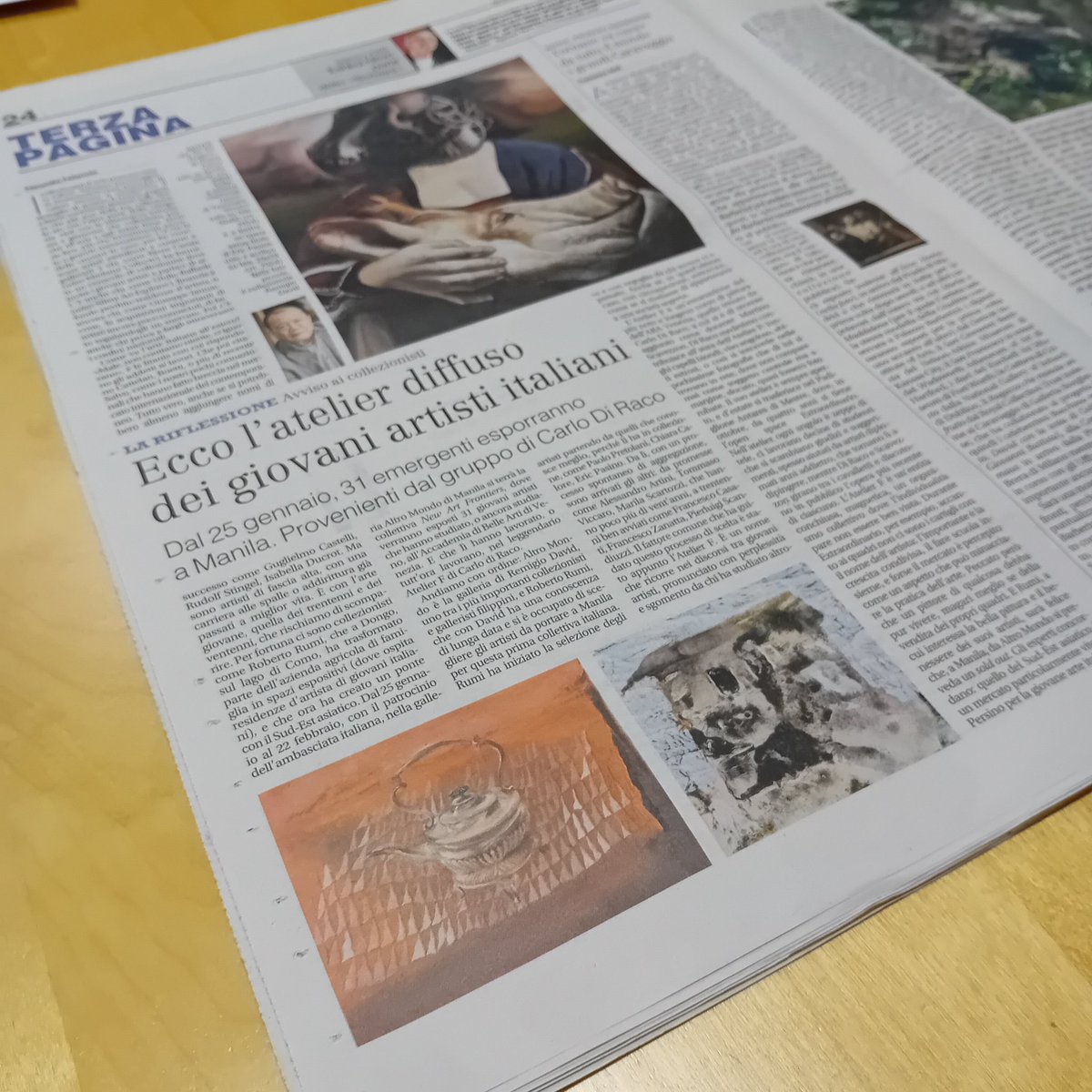 Oggi su Il Giornale scrivo dell' Accademia di Belle Arti di Venezia, del leggendario Atelier F, e della collettiva di 31 giovani artisti che da lì vengono, esposti alla Galleria Altro Mondo, a Manila, nelle Filippine