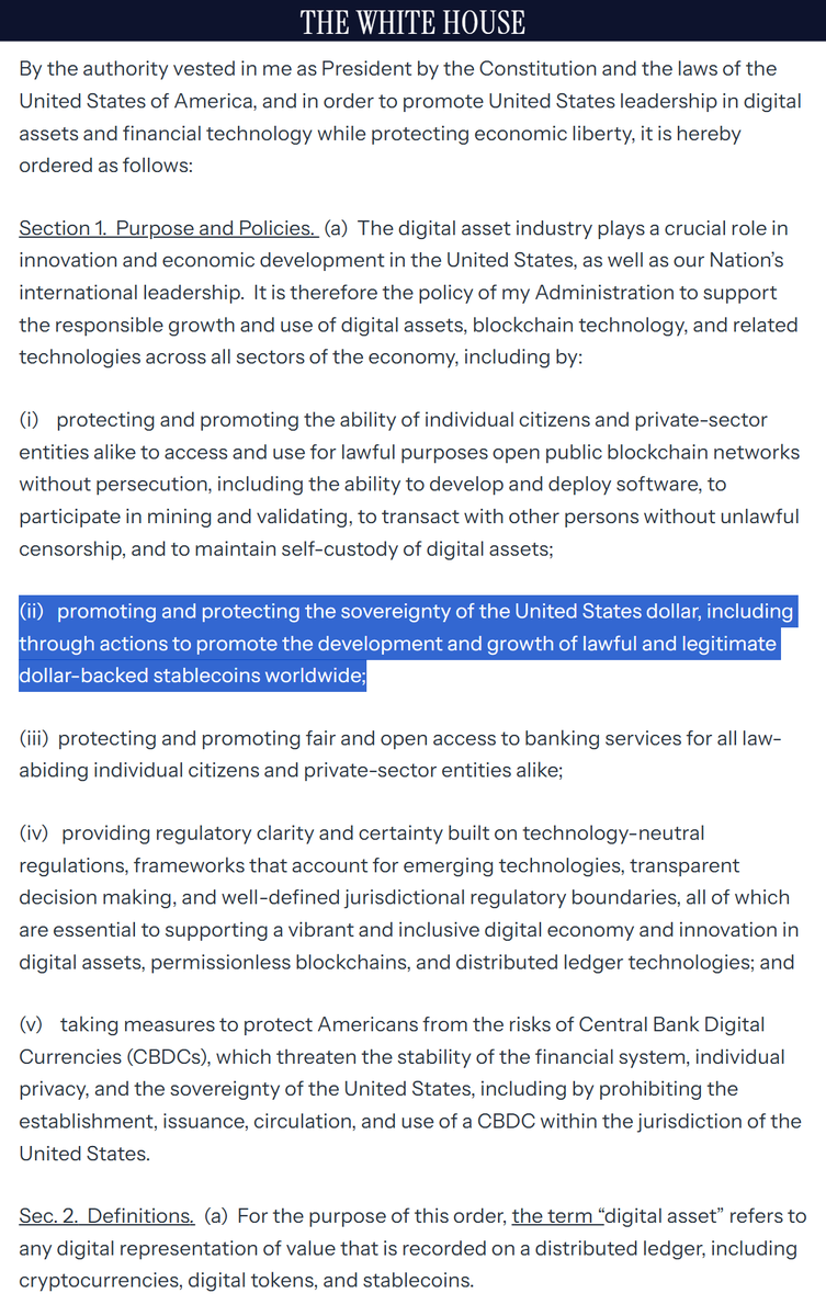ChadSteingraber's tweet photo. Full Text for the Crypto EO below⬇️

No CBDC's allowed // Stablecoins to be promoted

RLUSD Baby! 😅 https://t.co/qCP2yESdZ8