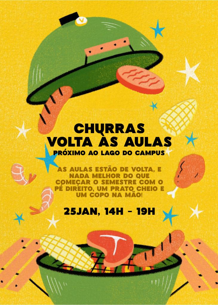 ᅟ
𝗨𝗟𝗧𝗜𝗠𝗢 𝗦𝗨𝗦𝗣𝗜𝗥𝗢 𝗗𝗘 𝗙𝗘𝗥𝗜𝗔𝗦 . . .

Cola aí com a gente! Carne, som e resenha garantidos. Calouros e veteranos, todo mundo é bem-vindo! Bora começar o semestre do jeito certo, belê? 🍻
ᅟ
