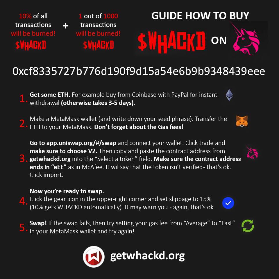 📢 $WHACKD 24Hr Giveaway! 📢

~ 3 Winners ~

~ 15K $WHACKD (each) ~

To enter:
 
1️⃣ Follow <a href="/TokenWhackd/">$WHACKD</a> 💪

2️⃣ Retweet this tweet! 

3️⃣ Tag 2 Friends!

🔔 This giveaway ends in 24 Hours - turn on notifications! 🔔 

Good luck! 🤞💰

$WHACKD