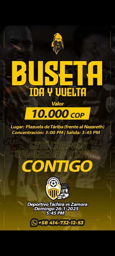 TÁRIBA

Jornada 1
<a href="/DvoTachira/">Deportivo Táchira FC</a> vs zamora