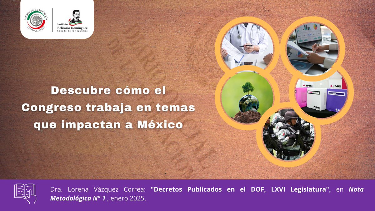 🤔¿Sabías que la LXVI Legislatura ya ha publicado importantes decretos en el <a href="/DOF_SEGOB/">Diario Oficial DOF</a> ? 
🔍Descubre cómo impactan temas clave como derechos laborales y medio ambiente en la primera entrega de #NotaMetodológica. 
📒 Consulta aquí: tinyurl.com/3mbyvve3