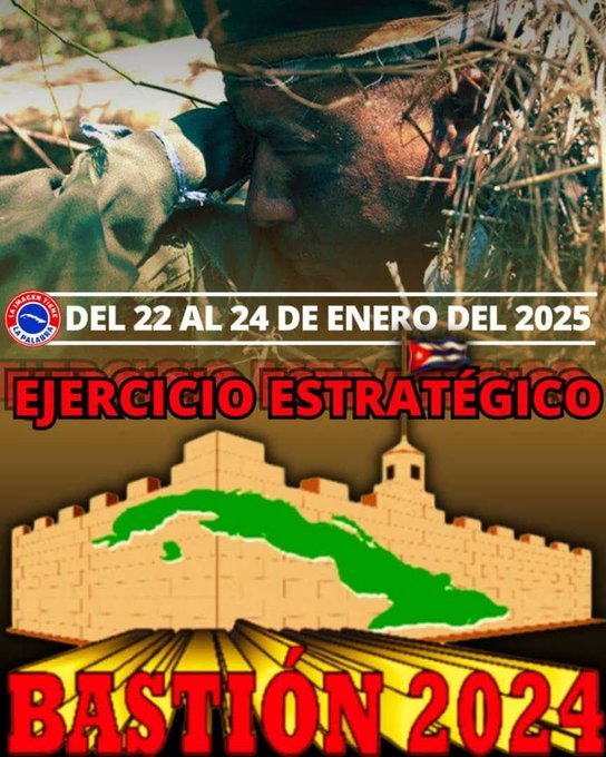 aparicio116251's tweet photo. Como parte de la preparación del país para la defensa, inició este miércoles hasta el 24 de enero en el territorio nacional el Ejercicio Estratégico Bastión 2024
#Bastión2024 https://t.co/ukzXAnK0Y8