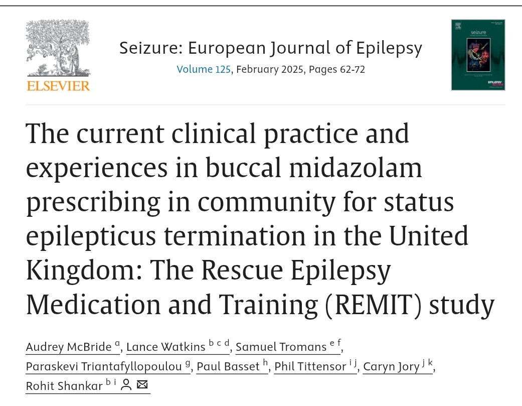 Shoaib Alam (@shoaibalamkhat2) on Twitter photo Out in <a href="/SeizureJournal/">Seizure Journal</a>
Survey of UK #healthcare professionals reveals variations in community-based buccal midazolam use for #StatusEpilepticus. Safeguarding & #deprescribing protocols urgently needed! 💊🌍
#Epilepsy #Pharmacotherapy #Midazolam #UK
sciencedirect.com/science/articl… Out in <a href="/SeizureJournal/">Seizure Journal</a>
Survey of UK #healthcare professionals reveals variations in community-based buccal midazolam use for #StatusEpilepticus. Safeguarding & #deprescribing protocols urgently needed! 💊🌍
#Epilepsy #Pharmacotherapy #Midazolam #UK
sciencedirect.com/science/articl…