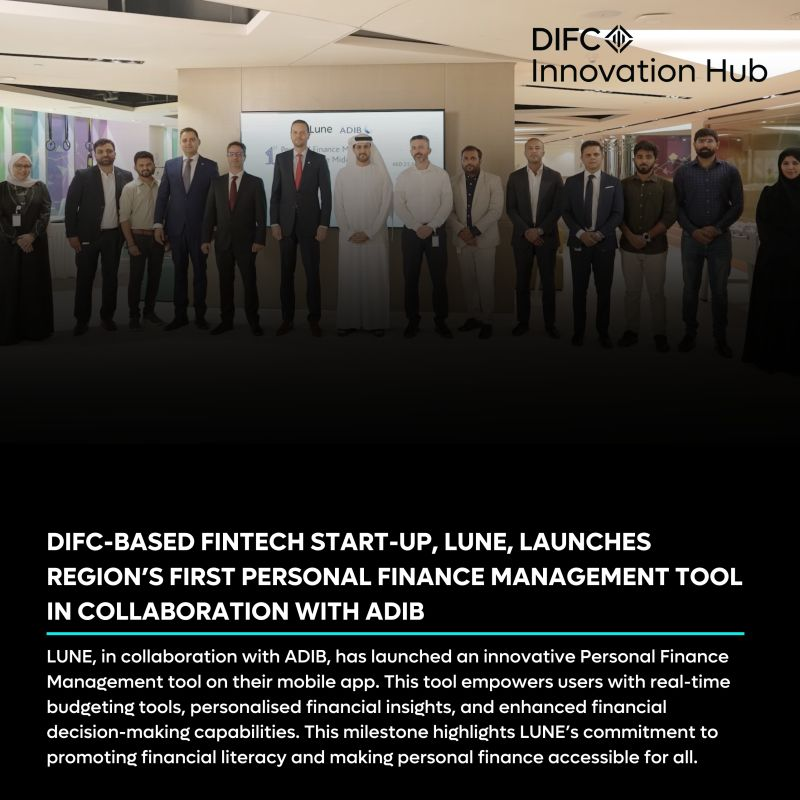 fintechhivedifc's tweet image. DIFC-based fintech start-up, LUNE, in collaboration with ADIB - Abu Dhabi Islamic Bank, has launched the region’s first Personal Finance Management tool, setting a new standard for financial innovation.
The tool provides users with real-time insights and personalised budgeting…