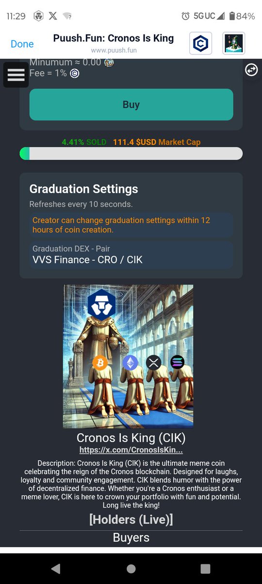 HOOTONSOL's tweet photo. If you're bullish on @PUUSHDABUTTON and bullish on $CRO then @PUUSHDABUTTON on $CIK @CronosIsKing 
Don't be scared 😳🤯🤯!! Then @PUUSHDABUTTON  $HOOT!! a @PUUSHDABUTTON graduate!! https://t.co/gVF0TY2IFe