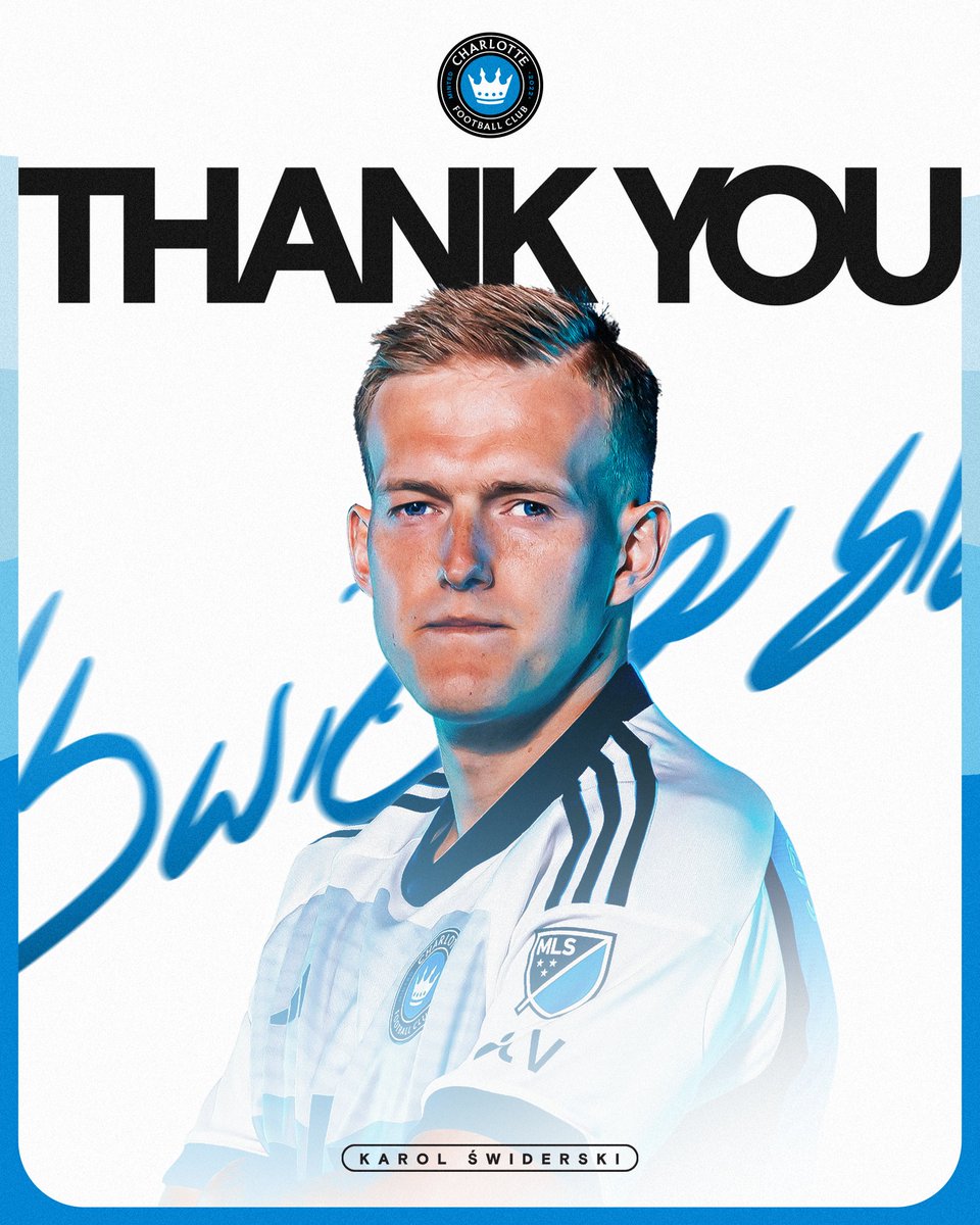 CharlotteFC's tweet photo. Charlotte FC forward Karol Swiderski has joined Panathinaikos FC on a permanent transfer

Thank you for everything, Karol 🫡 https://t.co/EPPB4mAZtW