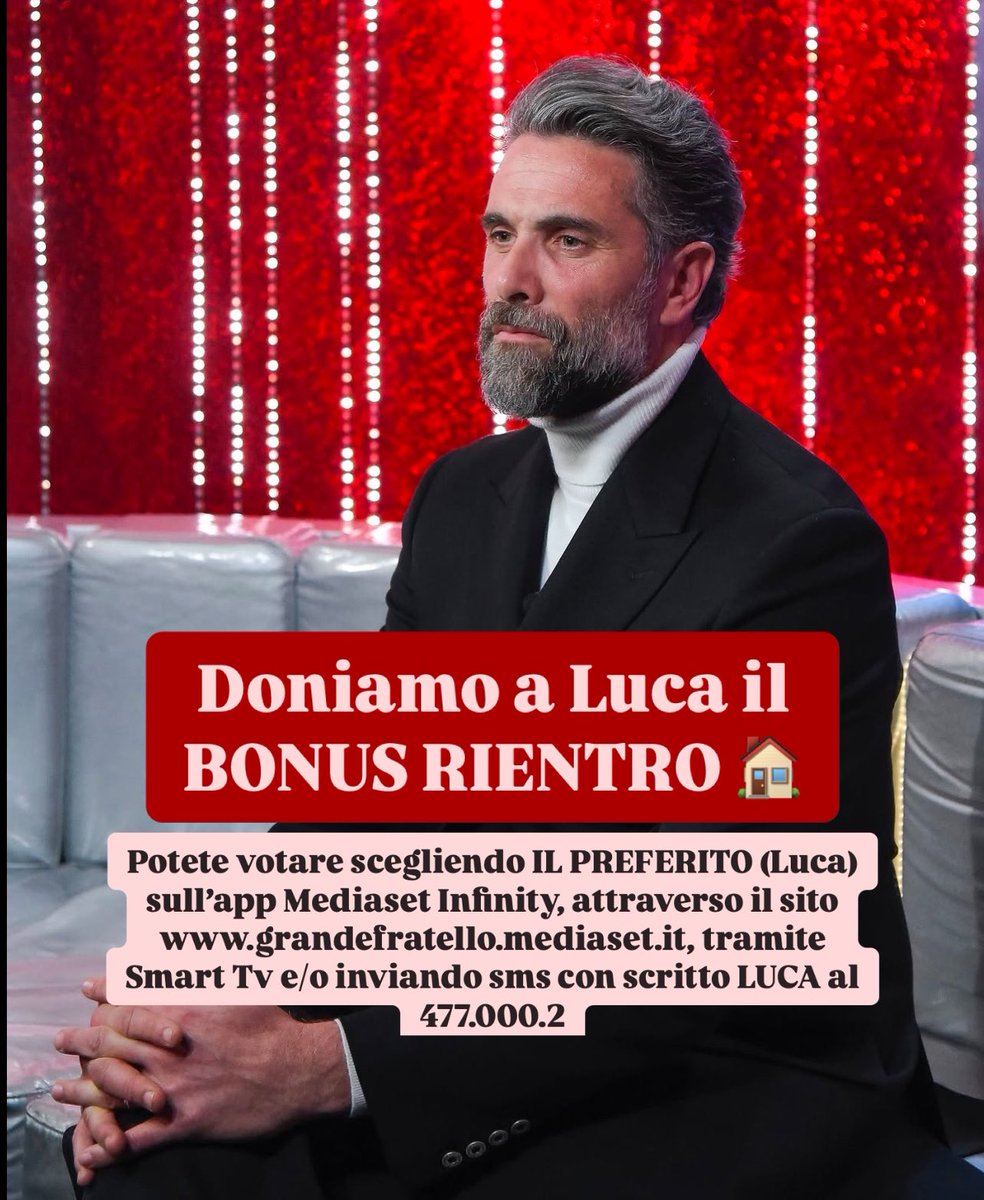 Votiamo!
❤️💪🏼

#grandefratello #lucacalvani