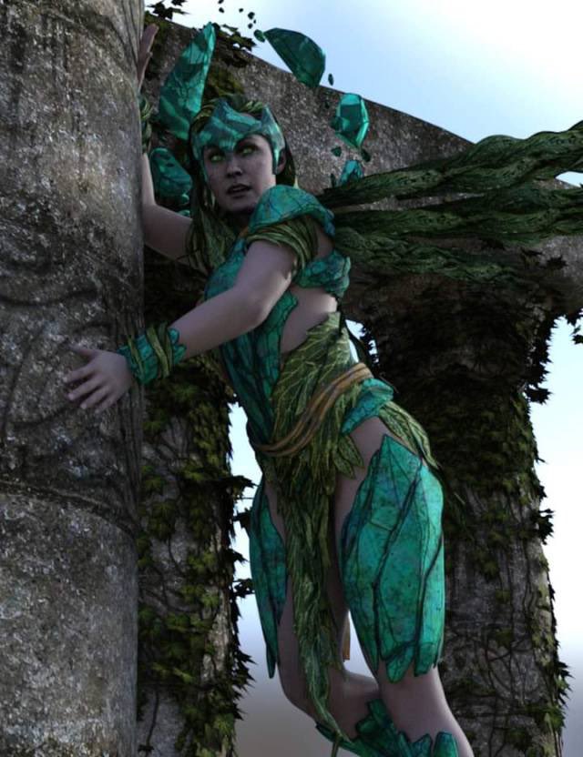 Cetrion started to fall, but then caught herself on this rock wall!

Whew, that was close!