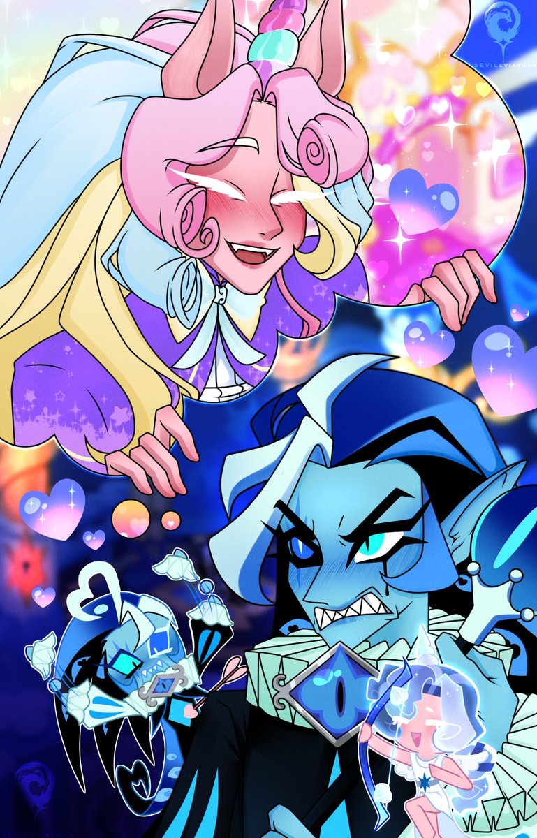 SEVILeviathan's tweet photo. Shadow Milk Cookie x Cream Unicorn Cookie β‘
I recently got back into Cookie Run and adore these two together. β‘ (#ShadowUni)
They're so in love!
#cookierunkingdom #shadowmilkcookie #creamunicorncookie #CRK #crkfanart https://t.co/ZSEt085Gfq