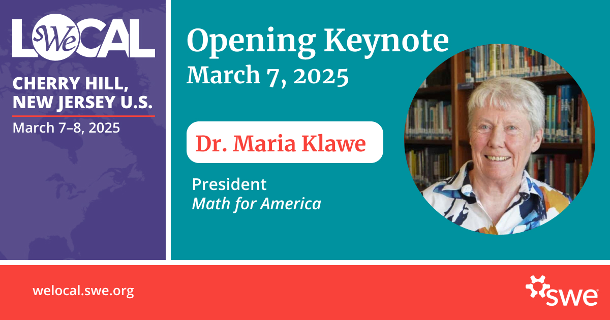 SWEtalk's tweet image. Introducing the 2025 #WELocalCherryHill Keynote Speakers! Dr. Maria Klawe, President of Math for America, will give the opening keynote presentation and Lori McDowell, PhD, CEO of Reimagine U Strategies, will close out the conference. Join us in New Jersey this March!