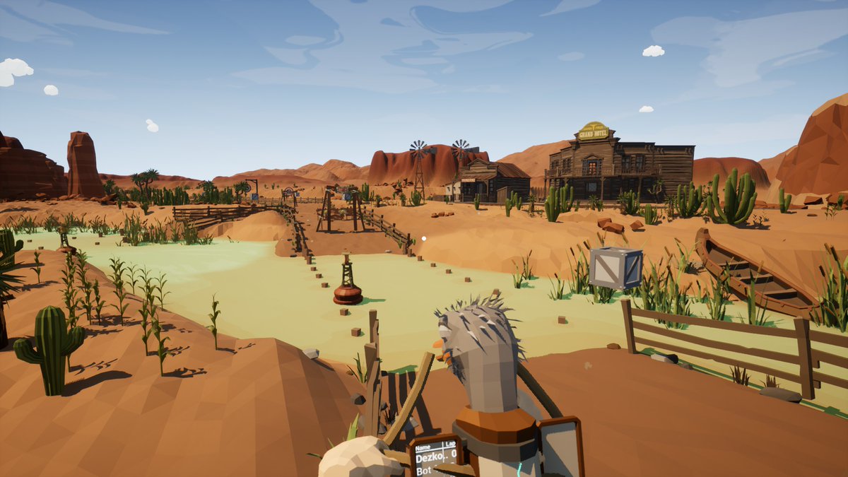 Camel_birds's tweet photo. Day 3 

Maps
In the game on release you will find five  different maps for racing not counting the special ones we will talk  about later. Each has its own unique elements of complication and track  construction, which will diversify gameplay. Somewhere you'll find reaction games with doors opening one by one,  somewhere you'll be tested on your ability to steer an ostrich amongst  rolling carriages rolling towards you. 

See you tomorrow, we'll get to know more about the additional modes
