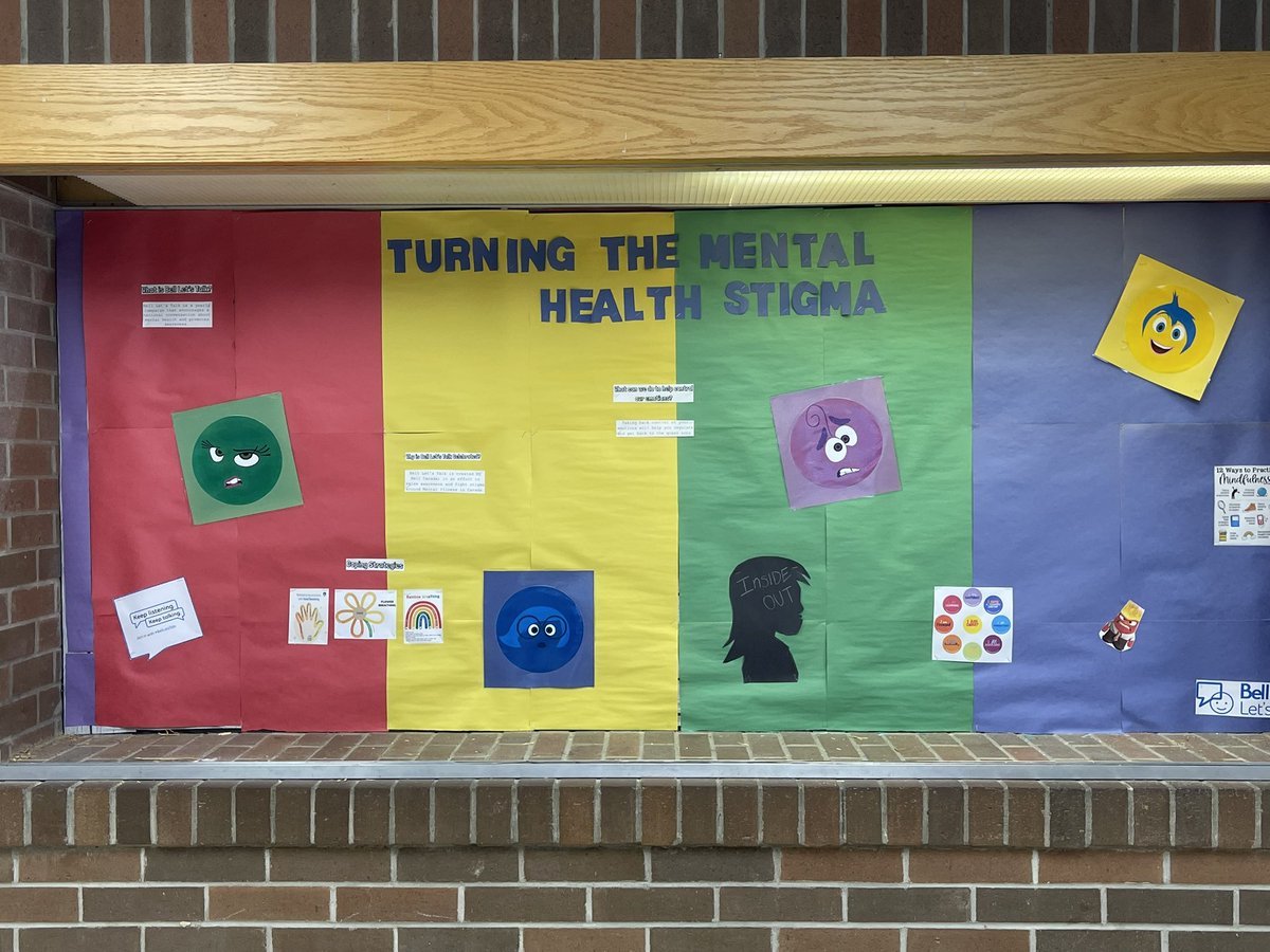 Our mental health bulletin board inspired by Bell Let’s Talk is up! Students have been talking about feelings and how they can cope with emotions. 🗣️ #MentalHealthMatters #BellLetsTalk <a href="/CNEWM_DPCDSB/">St. John Henry Newman CES</a>
