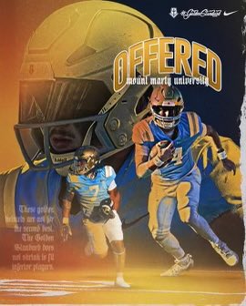 I’m honored to receive my second offer from <a href="/CoachWiebelhaus/">Jacob Wiebelhaus</a> to Mount Marty university!
<a href="/Coach__OMalley/">Coach O’Malley</a> <a href="/TopPreps/">Top Preps Sports Scouting and Promotional Services</a> <a href="/ExpoRecruits/">Expo Recruits</a>