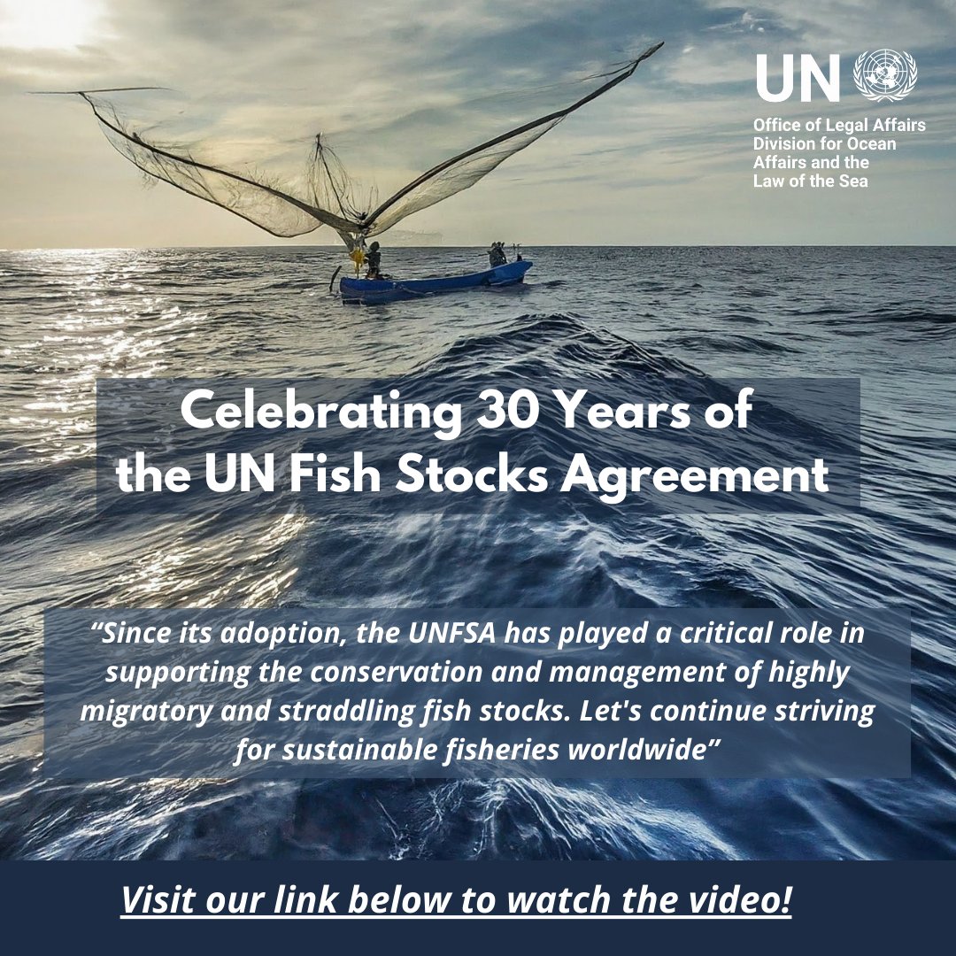 undoalos's tweet photo. Since its adoption in 1995, the UN Fish Stocks Agreement has played an important role in strengthening the conservation and management of the world’s high seas fisheries. This video highlights key achievements over the past 30 years: https://t.co/CFl4qwsVqn https://t.co/HxHaczStfr