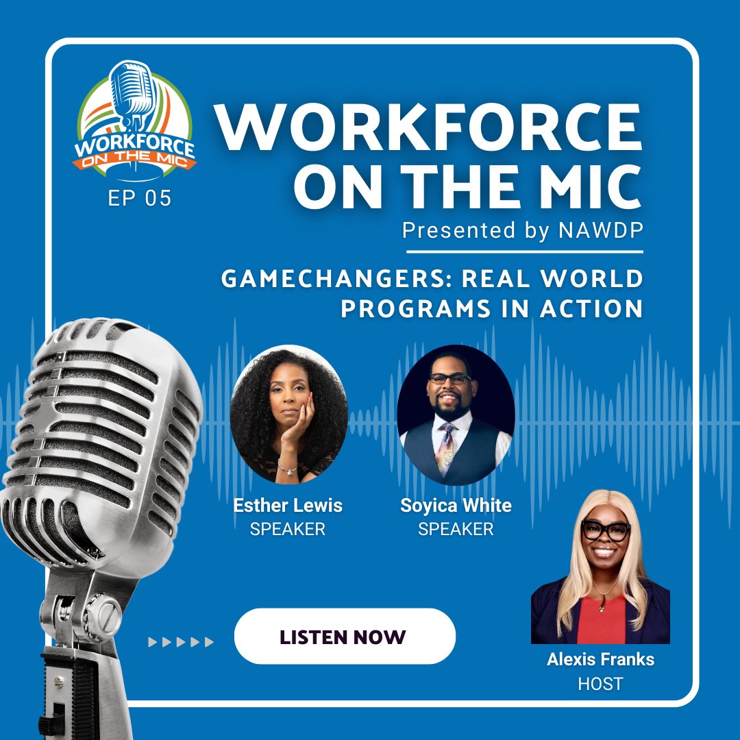 NAWDP's tweet photo. 🎙️ New Workforce On The Mic - Presented by NAWDP Podcast Episode Alert: "Gamechangers: Real-World Programs In Action!" 🎙️
👉 Listen now: https://t.co/khbeQrFnGE
📢 Share your thoughts in the comments—what’s your favorite takeaway?
#WorkforceOnTheMic #WorkforceDevelopment #NAWDP https://t.co/5yYYY83jqc