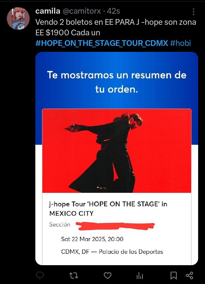 cooffeemin's tweet photo. no le vayan a comprar boletos a revendedores, estafadores ni ningún pendejo de estos, que se queden con los boletos por culeros muertos de hambre 
#HOPE_ON_THE_STAGE_TOUR_CDMX https://t.co/pG8137PjlK