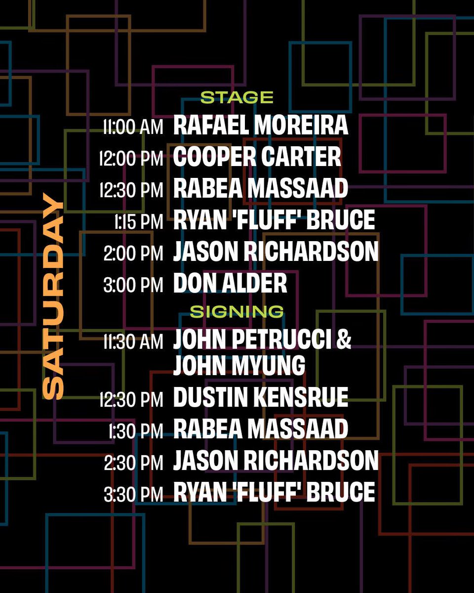 Here’s the schedule for this weekend at <a href="/NAMM/">NAMM</a>! 🎸

Looking forward to meeting you all!