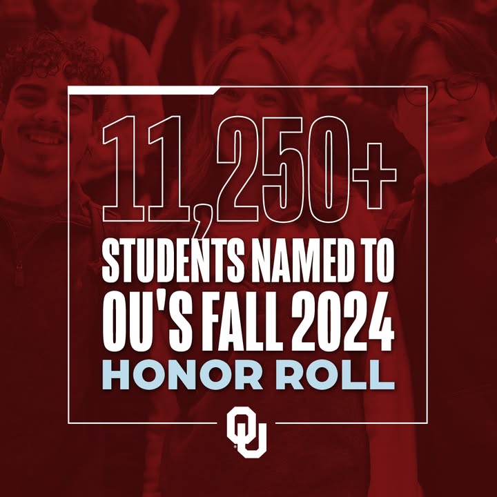 UofOklahoma's tweet image. Congratulations to our students who made the fall 2024 honor roll!

We could not be more proud of your efforts and wish you all the best as you continue your academic journeys! 👏

#BoomerSooner | #LeadOnOU