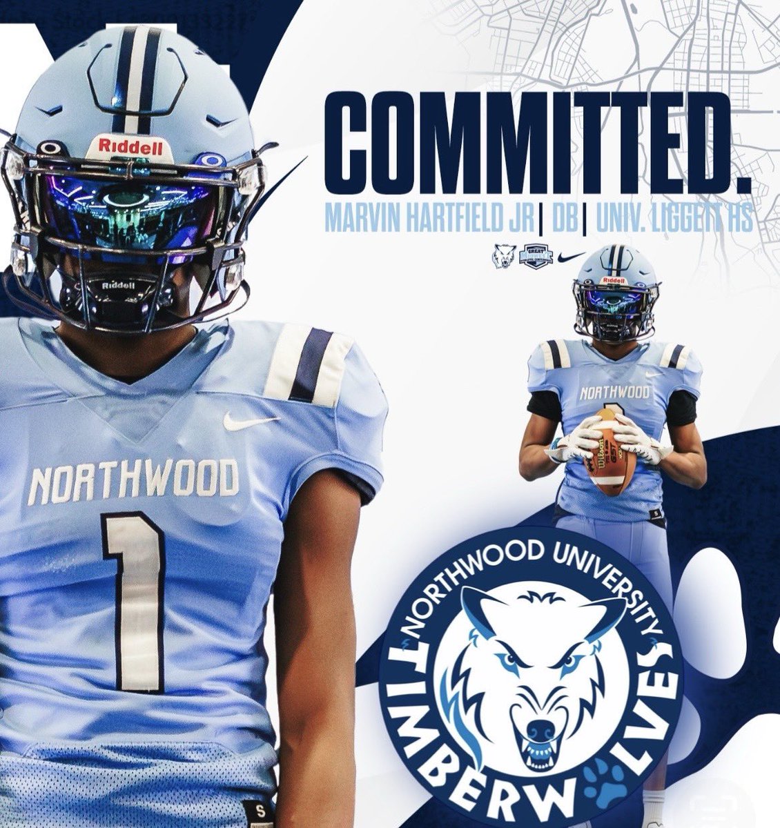 Marvin Hartfield Jr. (@marvinhartf1eld) on Twitter photo I am blessed and excited to announce my commitment to <a href="/Northwoodfball/">Northwood Football</a> after a great conversation with <a href="/CoachBeurer/">Dustin Beurer</a> I want to thank my parents, God and coaching staff for getting me to this point #committed
<a href="/CoachJ_Sweeney/">Coach Justin Sweeney</a>
<a href="/LiggettSports/">University Liggett Athletics</a>
@twtcoachdrake
<a href="/MIexposure/">Michigan exposure</a> I am blessed and excited to announce my commitment to <a href="/Northwoodfball/">Northwood Football</a> after a great conversation with <a href="/CoachBeurer/">Dustin Beurer</a> I want to thank my parents, God and coaching staff for getting me to this point #committed
<a href="/CoachJ_Sweeney/">Coach Justin Sweeney</a>
<a href="/LiggettSports/">University Liggett Athletics</a>
@twtcoachdrake
<a href="/MIexposure/">Michigan exposure</a>