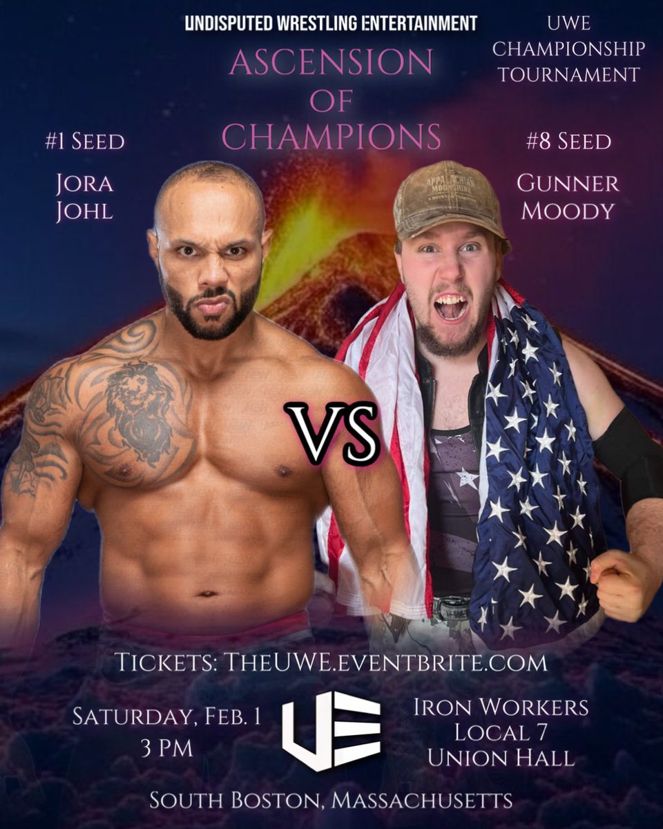 UWE_Boston's tweet photo. The UWE Championship Tournament begins Saturday, Feb. 1 at 3pm. Be there to witness history!

Tickets available at the gate or online for just $10: https://t.co/4Ee7xW912i

📍Iron Workers Local 7 Union Hall, 195 Old Colony Ave, South Boston, MA

#ProWrestling #SportsEntertainment https://t.co/BSK8OQMEyI