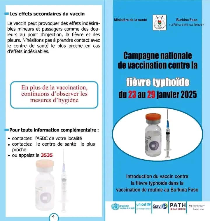 FemmesIes's tweet photo. Santé
Le. Burkina Faso lance une campagne nationale de vaccination. des enfants de 9 mois à 14 ans contre la fièvre typhoïde. 
Cette campagne se déroule du 23 au 29 janvier 2025. 
Ensemble, faisons de la santé de nos enfants une priorité. https://t.co/bvdoTc0IAC