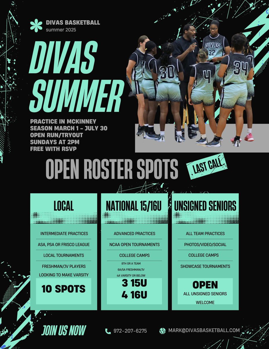 Final call… Sunday Jan 26 3pm in McKinney, Spring and Summer 2025 starts now!