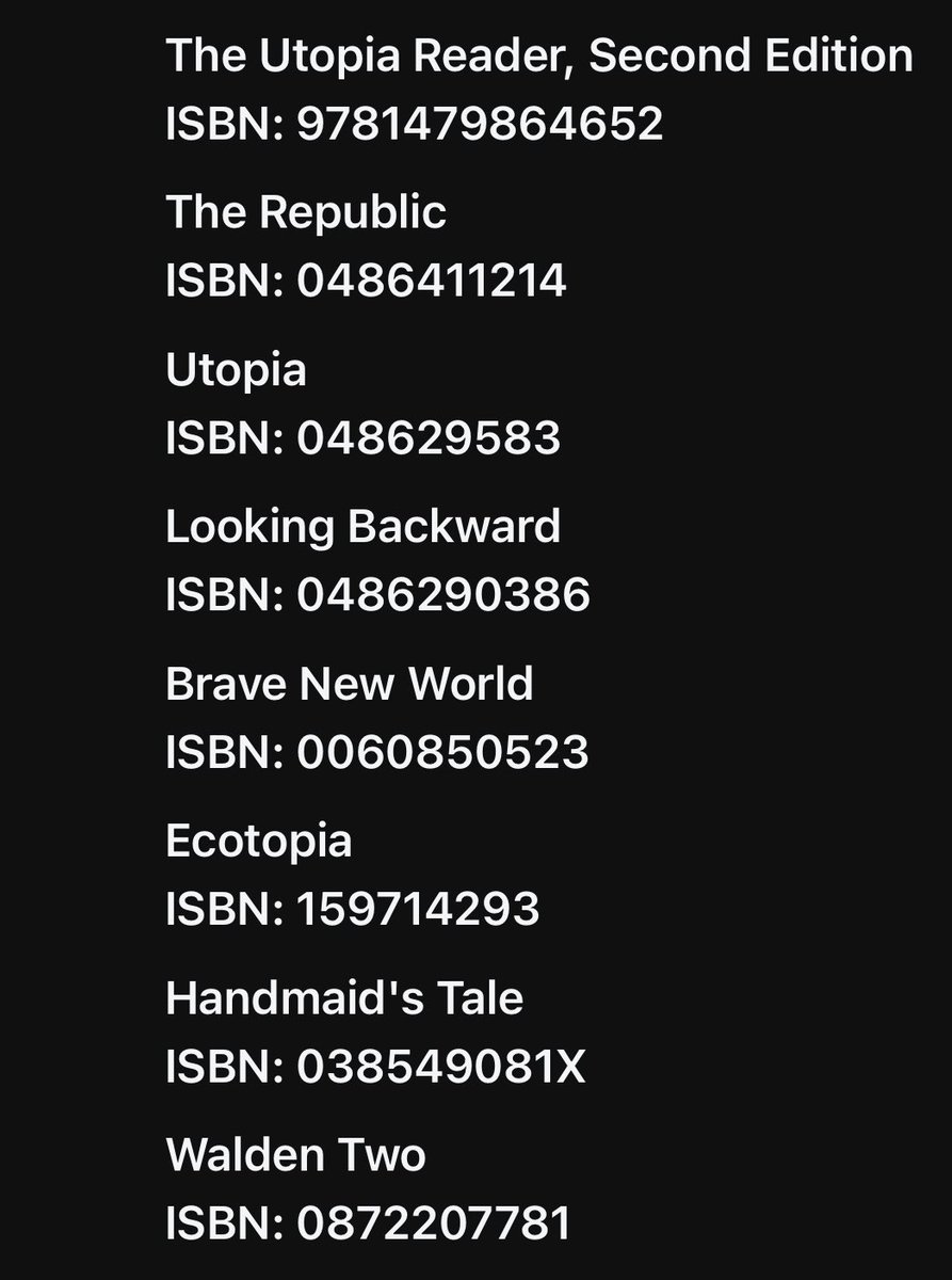 I am currently taking POT4331 Dystopia … here is the reading list:

I feel that every young person needs to educate themselves &amp; quickly.