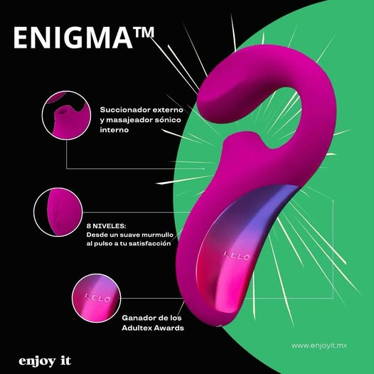 Con tecnología SenSonic™, Enigma™ combina ondas sónicas y vibraciones profundas para experiencias  más intensas. 💦 100 % sumergible, silencioso y con 8 niveles de intensidad, es ideal para disfrutar donde quieras. 📦 Contamos con envío discreto 👀💕 #LeloEnigma #DobleEstímulo