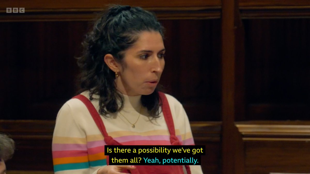 tweetsbyrayan's tweet photo. This has got to be the biggest red flag - if you're a faithful and someone else is asking if maybe you got them all before the final, you've gotta take them out because that's so dodgy! #TheTraitors https://t.co/bZD9kKrKEW