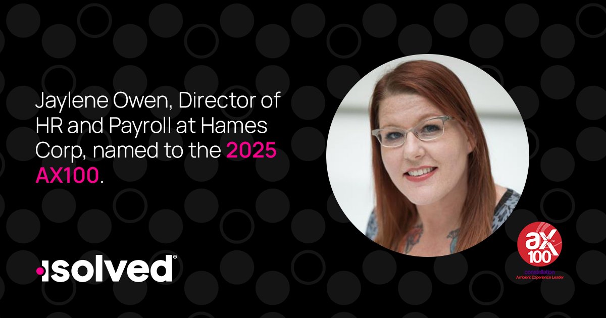 isolvedhcm's tweet photo. 🚀 Big News! Jaylene Owen, HR Dir at Hames Corporation, joins the 2025 #AX100 class!✨ 

She’s been recognized for her impact on #EX, modernizing #HR processes, and bringing innovation to the retail industry. 

Learn more about her incredible journey: https://t.co/q89Bq7Y1sB https://t.co/jd0b1p13vX