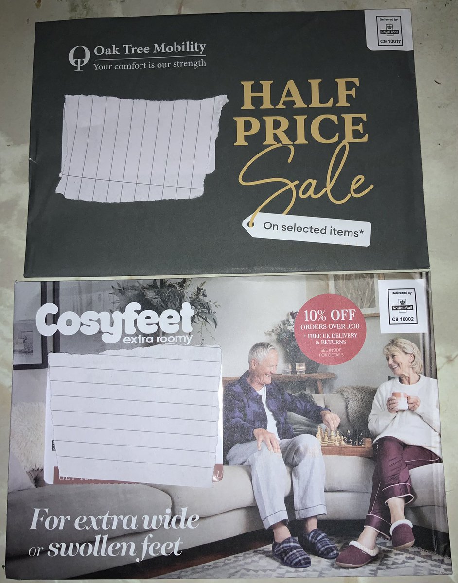 EmmaMac111's tweet image. You know when you’re getting old when you start receiving these in the post.
And, yes, I am tempted to treat myself to a pair of Cosyfeet slippers…
😳😂💷👍
#GettingOld #MiddleAge #MiddleAgeProblems #Aging #Comfort #Mobility #Retail