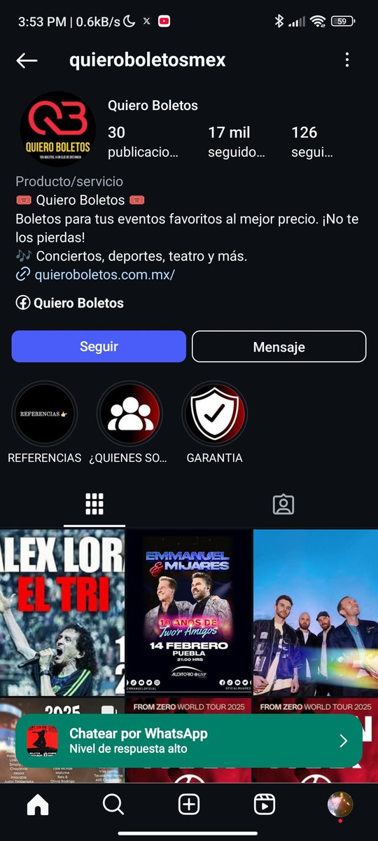 anmykook's tweet photo. Hola! Me gustaría saber si me podrían ayudar a verificar si está cuenta es de fiar @mx_tickets https://t.co/5DX8s45kCJ