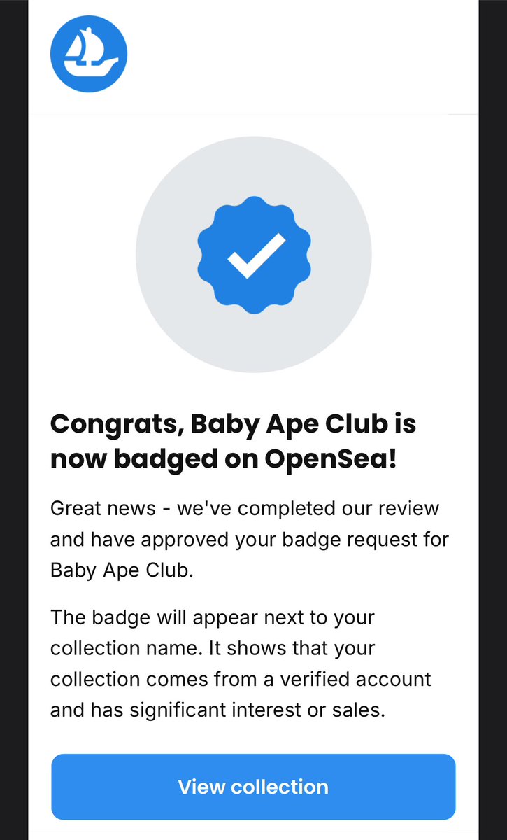 LilApesNFT's tweet photo. Yo Baby Apes! Your all badged now on @opensea ✅ https://t.co/0EibIGD9Ai