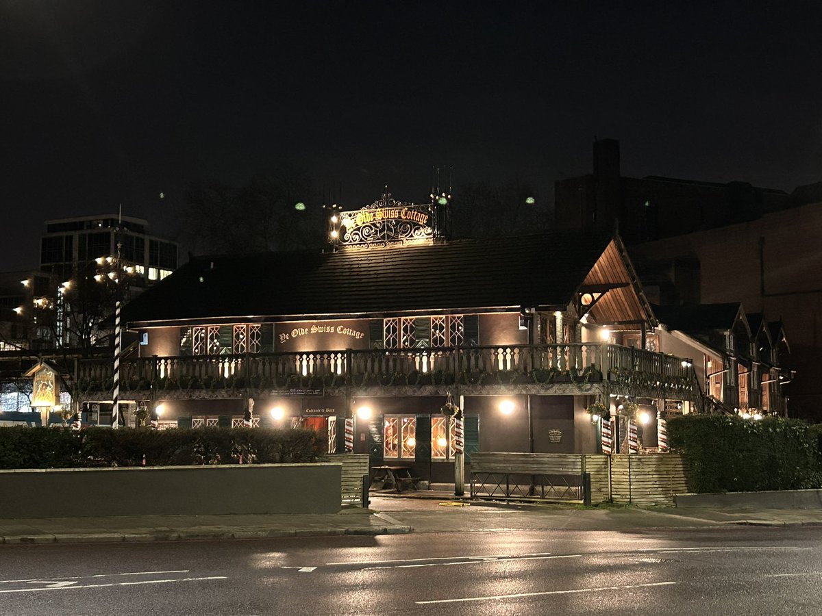 PubsSaving's tweet photo. Cheers to Ye Olde Swiss Cottage pub, Swiss Cottage. 🍺 Closing 1st February, seems Sam Smith have sold the pub. 😢 Future uncertain. @NLondonCAMRA suggest you organise an urgent #ACV in case freehold is bought by a property developer. #saveourpubs #samsmiths https://t.co/j0Drj6F2dl