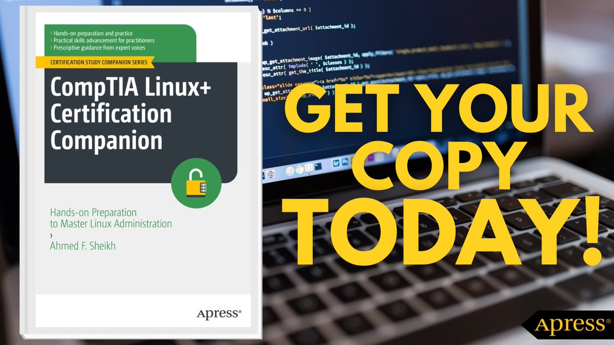 Apress's tweet photo. 🌟 Ready to ace the #CompTIA #Linux+ Certification? This guide is your ultimate resource for mastering #Linux system administration! From beginner to pro, build your skills with real-world scenarios & practical applications. 📘💻 #LinuxAdmin #ITCert
🔗 https://t.co/HflrNANyHd https://t.co/93B4Ged7aN