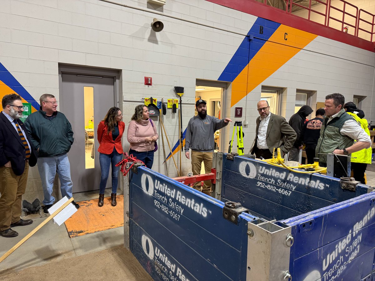 Thank you Reps. <a href="/PeteJ_MN8A/">Pete Johnson</a> <a href="/davepinto/">Dave Pinto</a> <a href="/KaelaBerg/">Kaela Berg</a> <a href="/EmmaGreenman/">Emma Greenman</a> for visiting the MN #LIUNA Training Center! Our apprenticeship program creates family-sustaining careers &amp; builds the skilled workforce MN needs. We're training tomorrow's construction #Laborers through hands-on