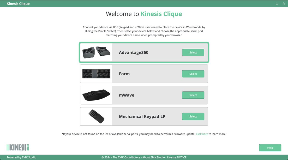 Kinesis Keyboards (@kinesisergo) on Twitter photo ⚠️⚠️⚠️Attention Advantage360 Pro Users⚠️⚠️⚠️
The new Clique real-time programming UI (based on <a href="/ZMKFirmware/">ZMK Mechanical Keyboard Firmware</a> Studio) is NOW READY FOR BETA.
-Novice users need to do a one-time firmware update
-Power users can build off of PR 630
Get started here:
kinesis-ergo.com/360p-clique-up… ⚠️⚠️⚠️Attention Advantage360 Pro Users⚠️⚠️⚠️
The new Clique real-time programming UI (based on <a href="/ZMKFirmware/">ZMK Mechanical Keyboard Firmware</a> Studio) is NOW READY FOR BETA.
-Novice users need to do a one-time firmware update
-Power users can build off of PR 630
Get started here:
kinesis-ergo.com/360p-clique-up…