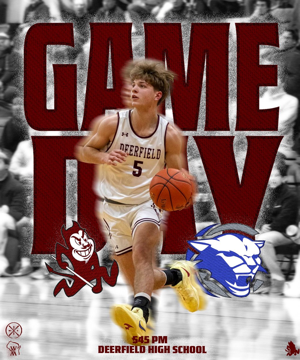 DeerfieldBBall's tweet photo. GAMEDAY!

The Demons are hosting Clinton in a non-conference matchup. 

This will be the first game of a double header with the Lady Demons who will be hosting Johnson Creek following the boys varsity game. 

VARSITY TIP : 5:45 

📺 https://t.co/RBQfiXrVmL

📸 @Key_Graphic https://t.co/KctVpZMOuH