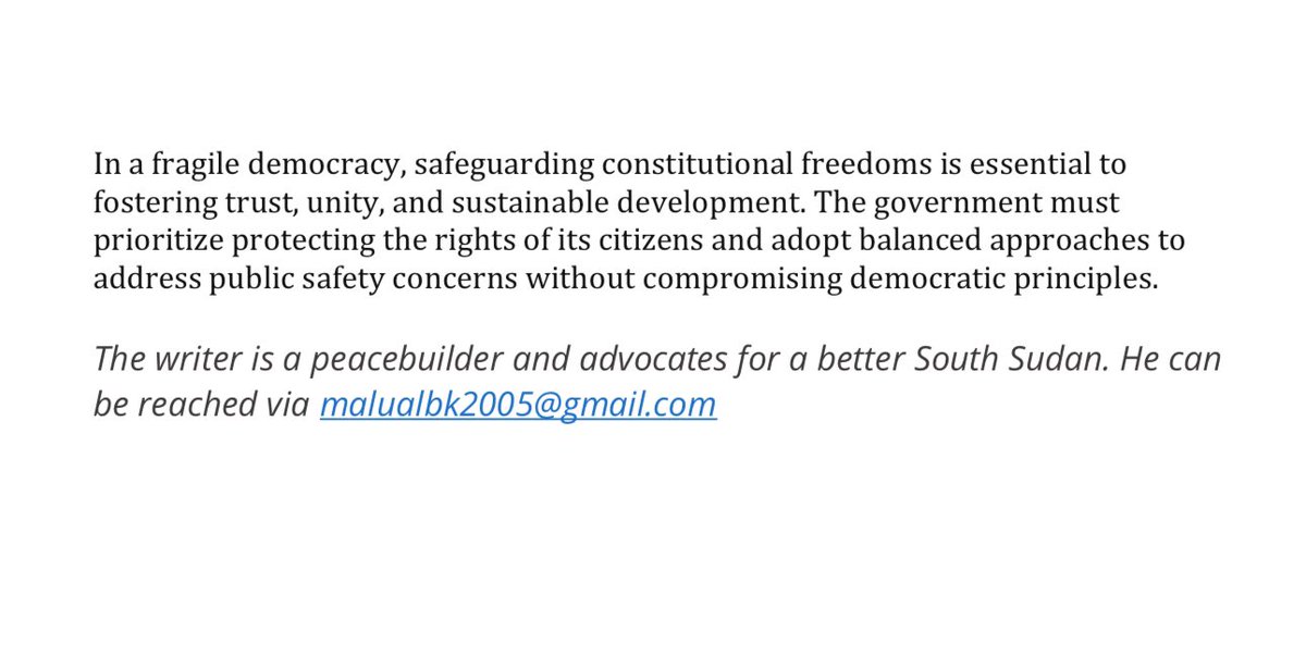 Malualbk's tweet photo. Blocking social media in South Sudan threatens freedom of expression & access to information. Govt must adopt balanced solutions, not blanket bans. Upholding rights is key to democracy & development. #FreedomOfExpression #SouthSudan #MBK #SSOX #SSOT #MBK2025 #UnityCatalyst https://t.co/MWWaOUbTag