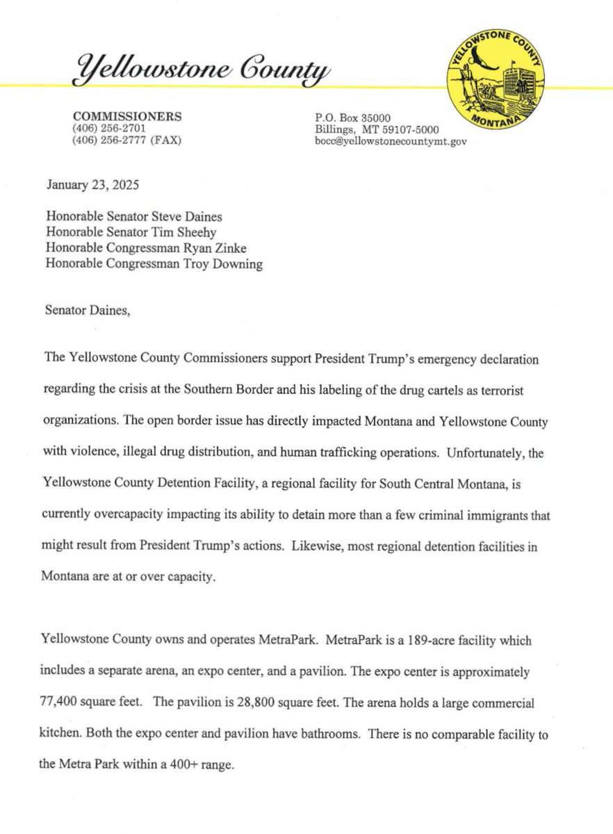 RepRyanZinke's tweet image. Round ‘em up! Send ‘em home. Montana stands ready to execute the President’s directive and remove the criminal illegal aliens from our communities and send them back home to their countries of origin. I applaud Yellowstone County Commissioners for their creative solution to help…